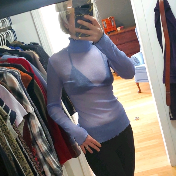 Free People Tops - shimmer metallic top